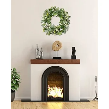 Vlorart Handmade Green Eucalyptus Wreath for All Year