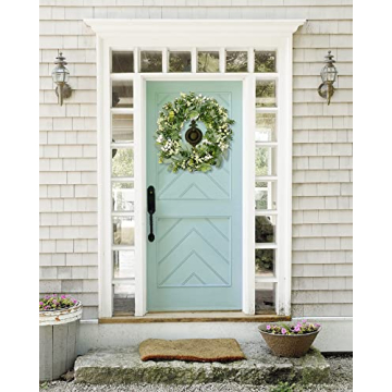 Vlorart Handmade Green Eucalyptus Wreath for All Year