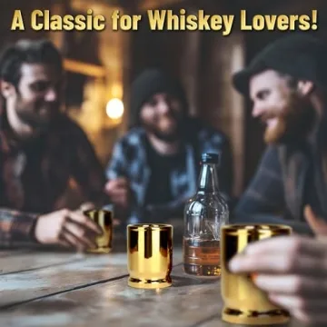 Barbuzzo ORIGINAL 50 CAL SHOT GLASSES, Set of 2, American Owned & Designed, Like Real 50 Caliber Bullet Casings, Shot Glasses Hold 2 Ounces