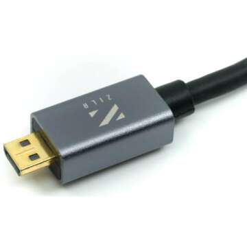 ZILR 10bit High Speed HDMI Cable 4K HD Ethernet HDMI Type A to Type D Micro HDMI Cable Ultra HDMI Ca...