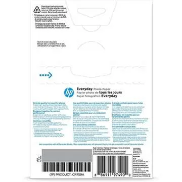 HP Everyday Photo Paper, Glossy 4x6, 100 Sheets