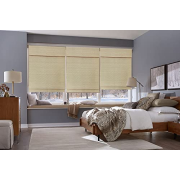 LETAU Bamboo Light Filtering Roman Shades for Windows