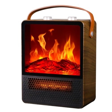 Electric Fireplace Heater Mini 1500W Portable Small Fireplace Heater for Indoor Use 2 Speed Quiet Ce...