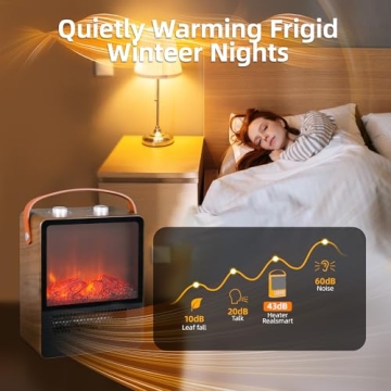 1500W Mini Electric Fireplace Heater, Portable and Quiet