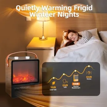 1500W Mini Electric Fireplace Heater, Portable and Quiet