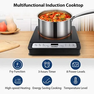 COMFEE 1800W Digital Induction Cooktop Timer Auto Shut Off