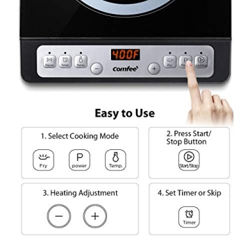 COMFEE 1800W Digital Induction Cooktop Timer Auto Shut Off