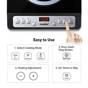 COMFEE 1800W Digital Induction Cooktop Timer Auto Shut Off
