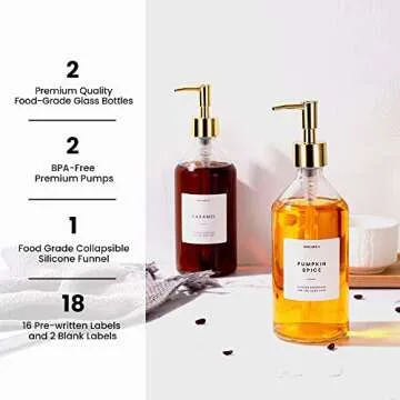 MoliMoli Coffee Syrup Dispenser Set of 2, 500ml