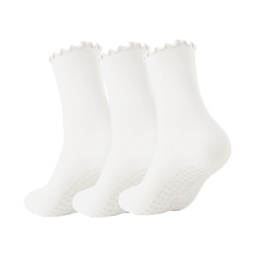 Non-slip Ruffle Yoga Socks for Women - Ceoon 3 Pairs