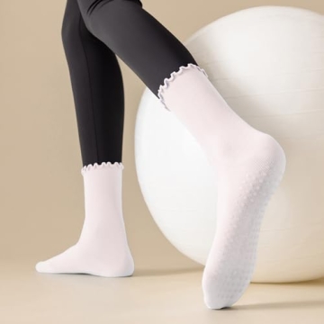 Non-slip Ruffle Yoga Socks for Women - Ceoon 3 Pairs