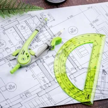 Mr. Pen- Compass and Protractor Set, Geometry Kit, Compass Protractor Set, Protractor, Compass for Geometry, Math Compass, Compass School, Math Compass and Protractor, Geometry Tools Set, Geometry Set