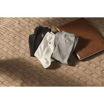 Polo Ralph Lauren Women's Classic Embroidered Pony Crew Socks-3 Pair Pack-Soft Lightweight Cotton Comfort, Black Assorted, 9-11