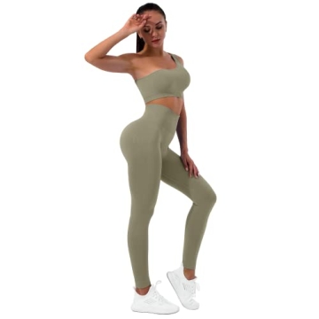 Sportneer Stylish Women's Workout Set - Ribbed Seamless Fit