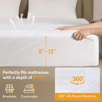 Sunvivi King Size Heated Mattress, Electric Bed Mattress Pad with 12-Hour Timer & 10 Heat Settings, ...