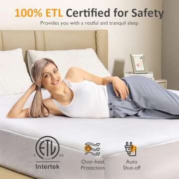 Sunvivi King Size Heated Mattress Pad with Dual Controller