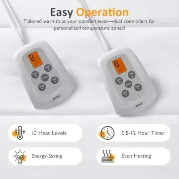 Sunvivi King Size Heated Mattress Pad with Dual Controller