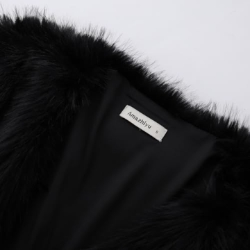 Stylish Amazhiyu Womens Faux Fur Cropped Jacket for Winter