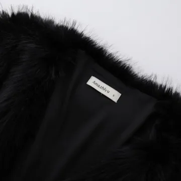 Stylish Amazhiyu Womens Faux Fur Cropped Jacket for Winter