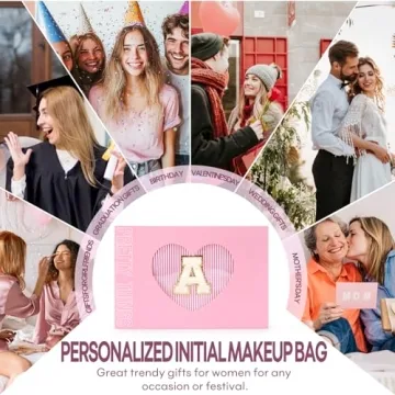 2PCS Personalized Makeup Bags for Teens and Women