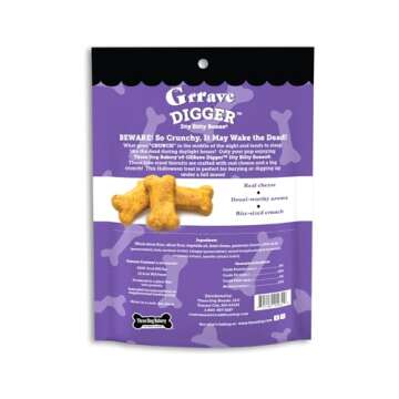 Three Dog Bakery GRRave Digger Itty Bitty Bones Grilled Cheese Flavored Dog Treats - Cheesy Puppy Tr...