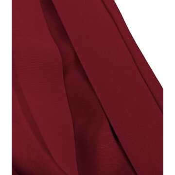 Amy Babe Womens Satin Silk High Waist Slit Midi Skirt Elastic Waistband Midi Skirts for Women WineRed