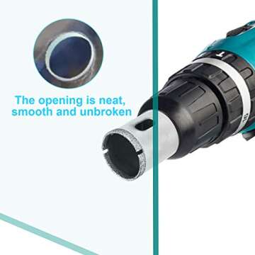 15 Pcs Diamond Drill Bits for Ceramic, Diamond Hole Saw Drill Bit Set Kit, Premium Glass Drill Bit for Bottles,Pots, Marble, Granite Stone, Tile Cutting 0.23 Inch - 2 Inch（6mm - 50mm） YLYL