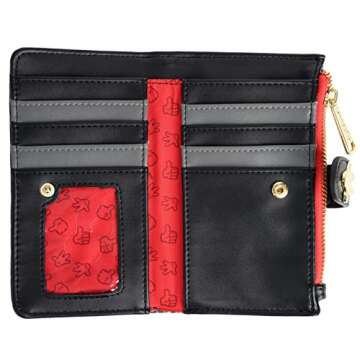 Loungefly Disney Mickey Mouse Faux Leather Wallet Womens Snap Flap Clutch