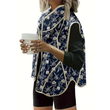 Dokotoo Womens Plus Size Quilted Vests Lightweight Winter Button Down Vest for Women 2024 Fashion Outwear Puffer Vest Sleeveless Puffy Jackets Padded Coats Blue X-Large