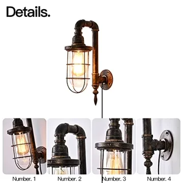 Lovefindahome Vintage Plug-in Wall Light for Every Room