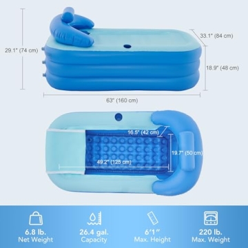 CO-Z Inflatable Adult Bath Tub with Electric Pump