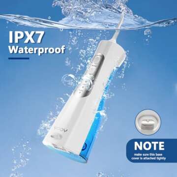YOOY Water Dental Flosser Teeth Pick Portable Cordless Oral Irrigator Gums Braces Orthodontic Care Irrigation Cleaner Electric Waterflosser Flossing for Teeth Cleaning Rechargeable for Home Travel