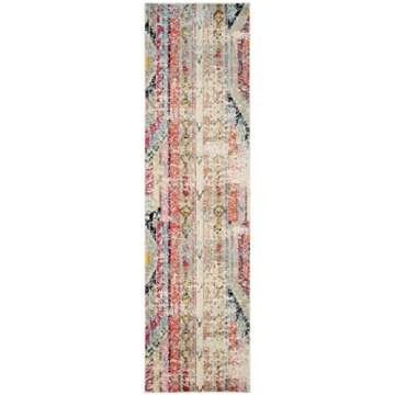 SAFAVIEH Monaco Collection Runner Rug - 2'2" x 6', Multi, Boho Chic Tribal Distressed Design, Non-Shedding & Easy Care, Ideal for High Traffic Areas in Living Room, Bedroom (MNC222F)