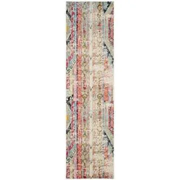 SAFAVIEH Monaco Collection Runner Rug - 2'2" x 6', Multi, Boho Chic Tribal Distressed Design, Non-Shedding & Easy Care, Ideal for High Traffic Areas in Living Room, Bedroom (MNC222F)