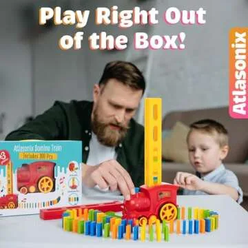 300 Pcs Domino Train Set - Automatic Rally Setter for Boys & Girls - Ages 4-10 - Montessori Toy with Colorful Tracks - Creative Birthday Toy, Automatic Block Laying Stacker Game