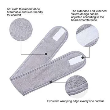 TOPODO Adjustable Spa Facial Headbands Set for Comfort