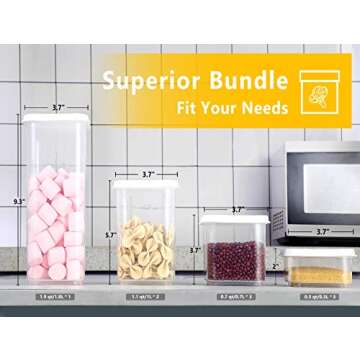 VIRHOME 9 Pack Airtight Food Storage Containers, BPA Free & Clear Design for Kitchen Organization