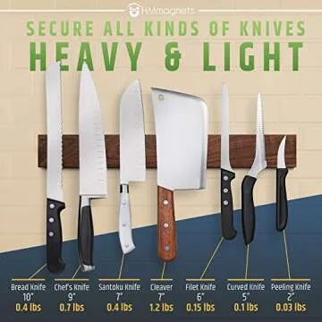 Premium Dark Walnut Wood Magnetic Knife Holder - 16-Inch