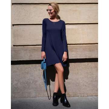HiMONE Long Sleeve Dress for Women Soft Stylish Casual Dress