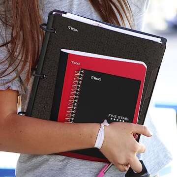 Five Star Personal Spiral Notebook, 1 Subject, College Ruled Paper, 7" x 4-3/8", Small Size, 100 Sheets, Black (73969)