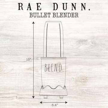 Rae Dunn Personal Blender 600W | 24oz | Chic Design