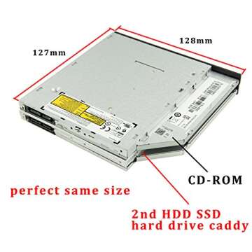 HIGHFINE SATA to SATA 2nd HDD/SSD Caddy for Laptops