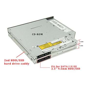 HIGHFINE SATA to SATA 2nd HDD/SSD Caddy for Laptops