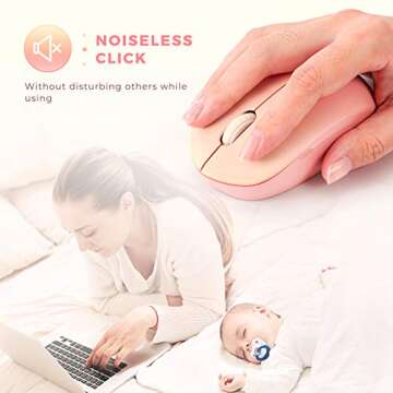 seenda Wireless Mouse, 2.4G Noiseless Mouse with USB Receiver Portable Computer Mice for PC, Tablet,...