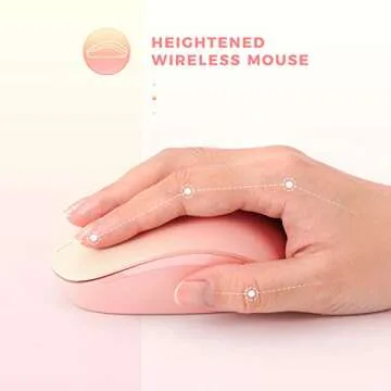 seenda Wireless Mouse, 2.4G Noiseless Mouse with USB Receiver Portable Computer Mice for PC, Tablet, Laptop, Notebook with Windows System - Gradient Pink