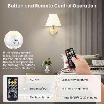 SCOPOW Rechargeable Light Bulbs with Remote Control