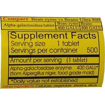 Bean-Zyme Gas Relief Vegan - Extra Strength Digestive Aid