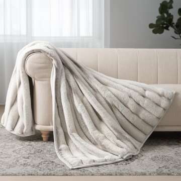 Luxury Faux Fur Throw Blanket Cozy & Elegant 60"x80"