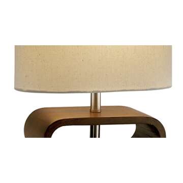 Adesso 3202-15 Rhythm Table Lamp, 19.5 in., 60 W Incandescent/13W CFL, Walnut PVC Veneer on MDF, 1 Table Lamp