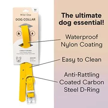 Wild One Dog Collar, The Original Easy-Clean, All Weather Flex-Poly Strap with Metal, Durable, Dirt and Odor Resistant, Size M, Butter Yellow